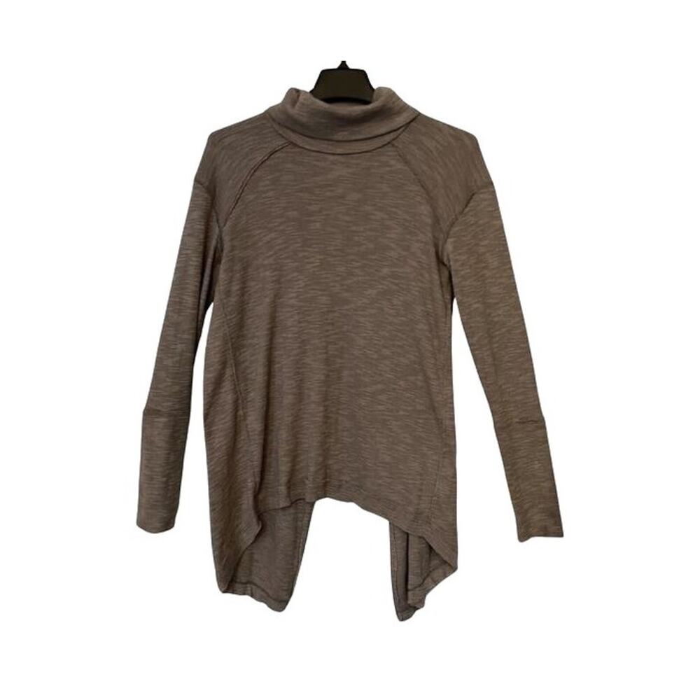 Free People Top Womens Size S  Brown Tunic Turtleneck Oversized Split Back Boho